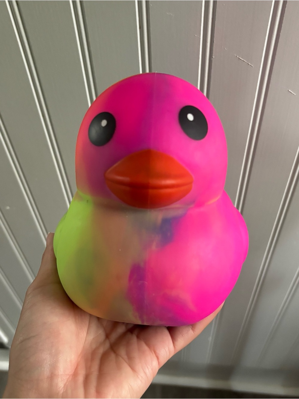Squeeezy Neon Rubber Duck Sensory Bath Toy